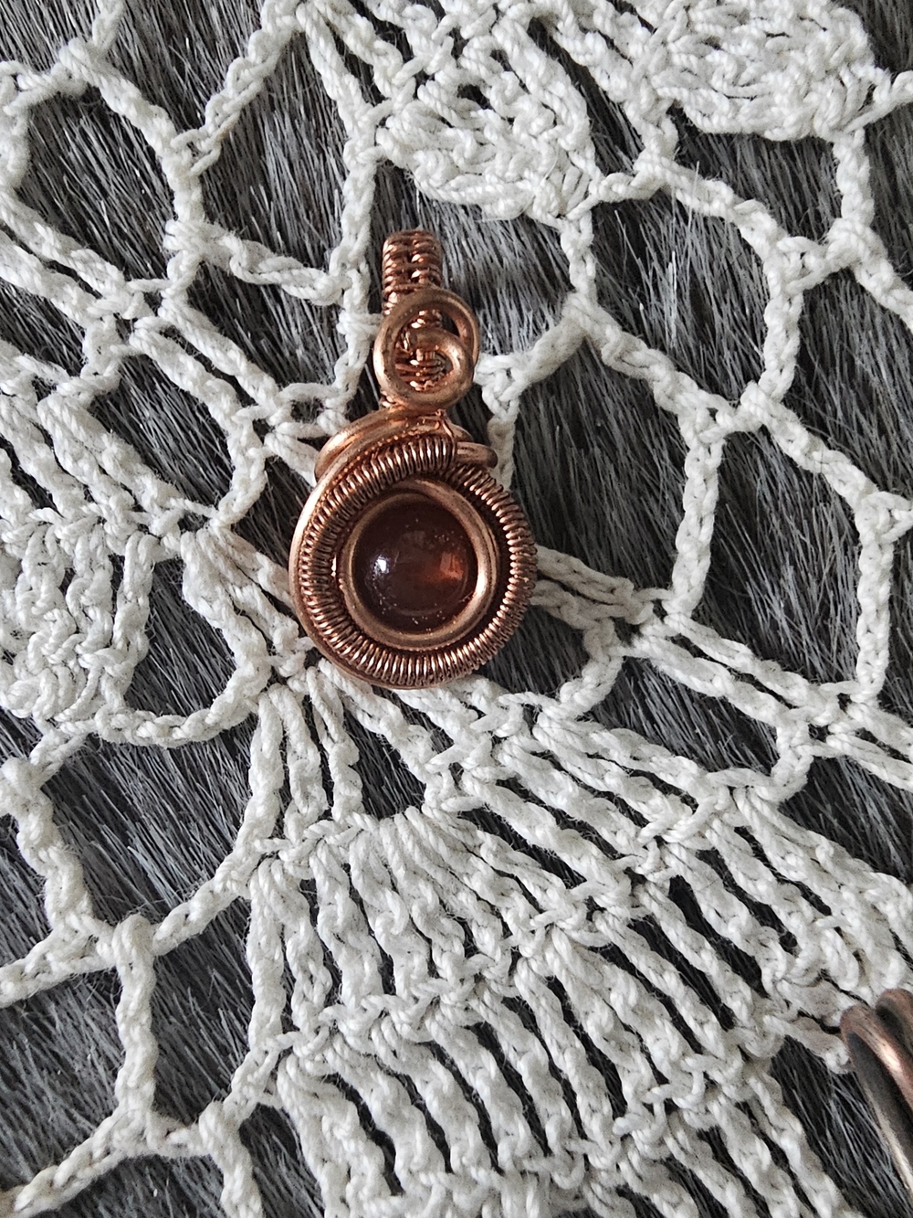 Handcrafted Copper Garnet Pendant Necklace - Women Jewelry